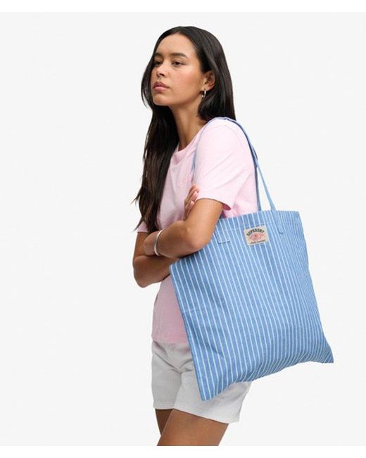 Superdry Blue & Co Oxford Stripe Tote Bag