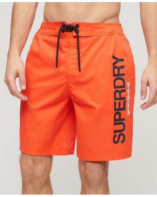 Superdry Orange Sportswear Recycled Board Shorts for men