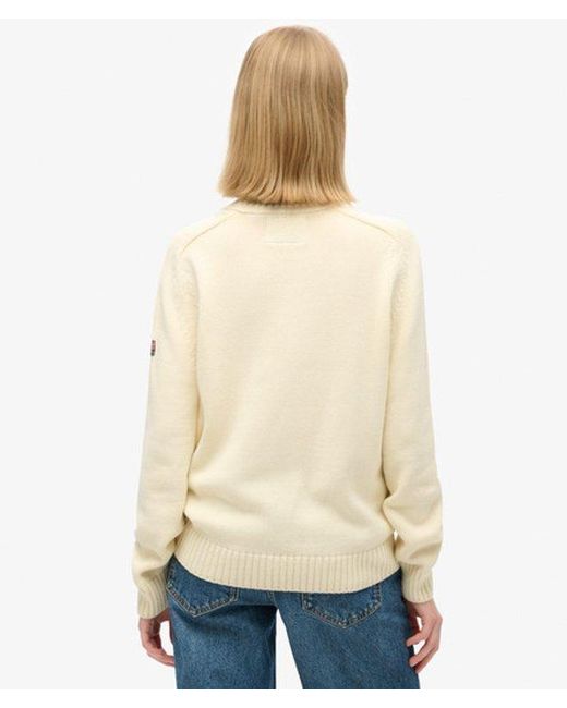 Superdry Blue & Co Knitted Slouchy Crew Neck Sweatshirt