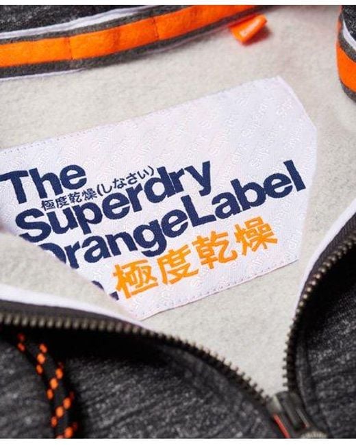 Superdry Gray Label Hyper Pop Zip Hoodie Cinder Charcoal Grit for men