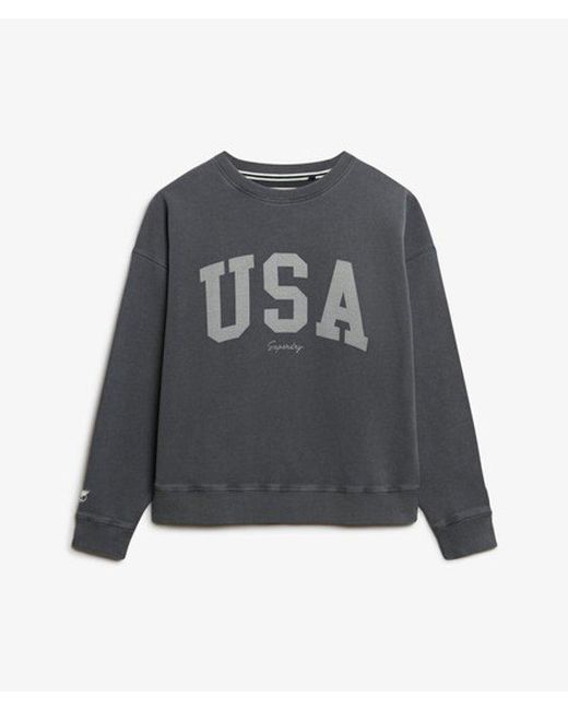 Superdry Gray & Co Athletic Essentials Relaxed Crew Sweatshirt