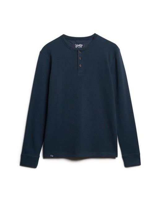 Superdry Blue The Merchant Store - Grandad Top for men