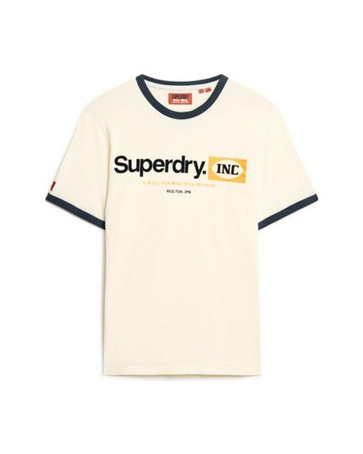 Superdry Natural & Co Core Logo Ringer Workwear Graphic T-shirt for men