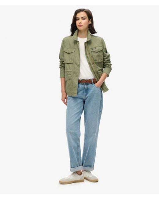 Superdry Green & Co Ladies Classic Logo Patch Military M65 Jacket