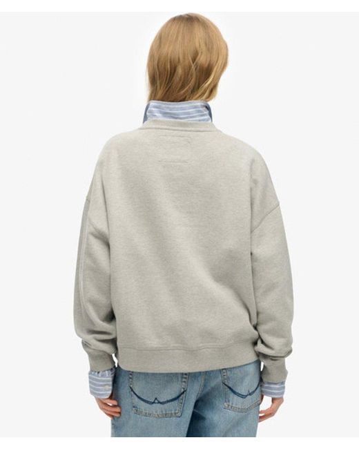 Superdry Gray & Co Athletic Relaxed Flock Sweatshirt