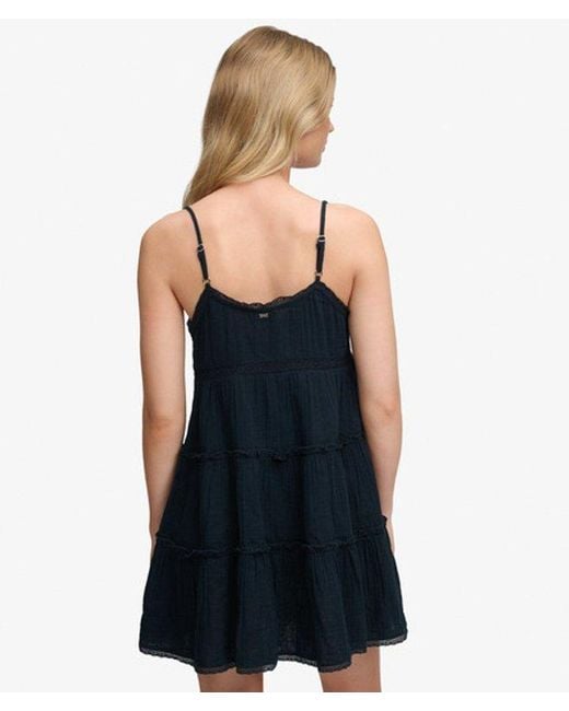 Superdry Black & Co Cheesecloth Tiered Mini Dress
