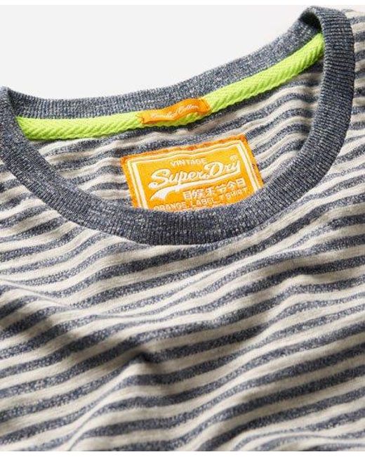 Superdry Gray Grindle Stripe T-Shirt Grit/ Winter Grit for men