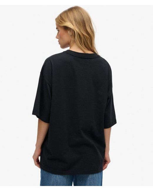 Superdry Black & Co Tattoo Embellished Oversized T-shirt