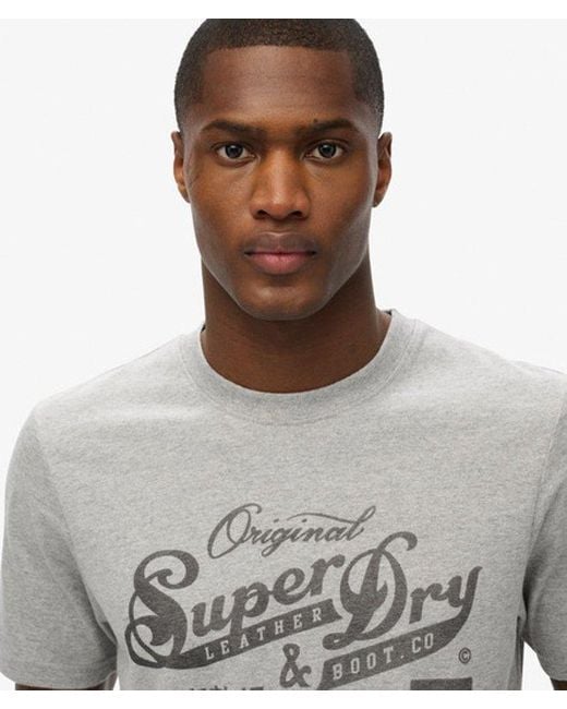 Superdry Gray & Co Leather & Boot Co Script T-shirt for men