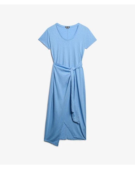 Superdry Blue & Co Slub Midi Wrap Dress
