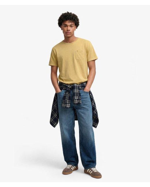 Superdry Green & Co Classic Cotton Linen Pocket T-shirt for men