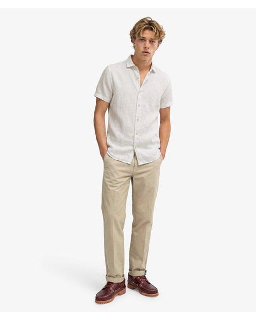 Superdry Blue & Co Riviera Short Sleeve Linen Shirt for men