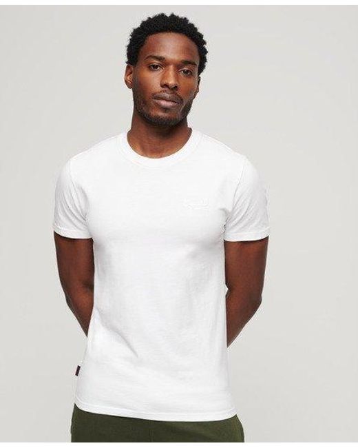 T-shirt essential logo en coton bio Superdry pour homme en coloris White
