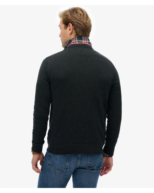 Superdry Black Essentials Cotton Jumper for men