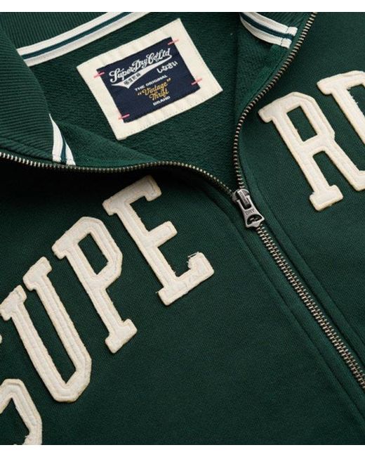 Superdry Green & Co Athletic Essentials Applique Loose Zip Track Top