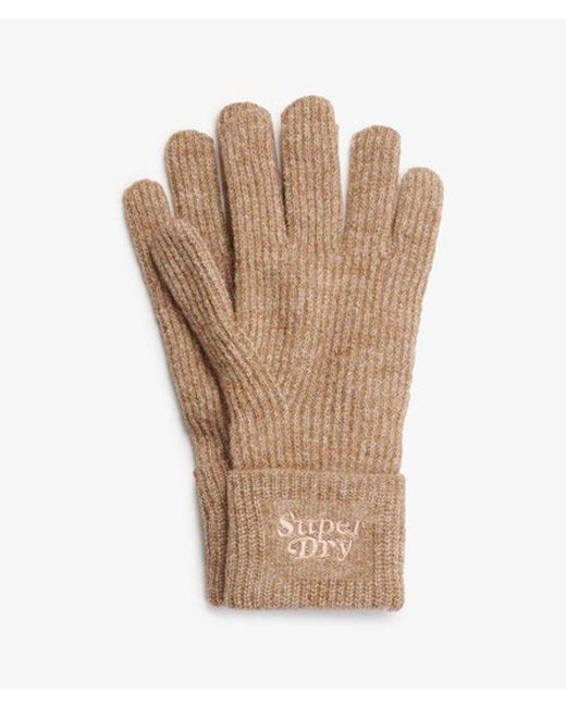 Superdry Natural & Co Soft Rib Knit Gloves