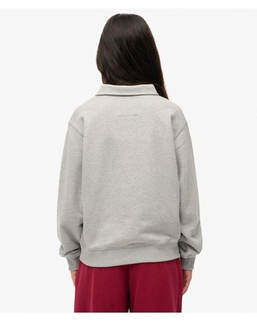 Superdry Gray & Co Athletic Collared Half Zip Jumper
