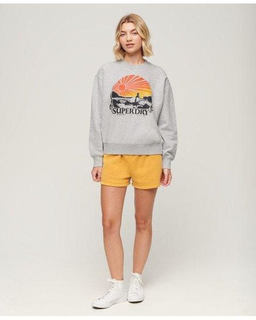 Superdry Gray Travel Souvenir Loose Sweatshirt