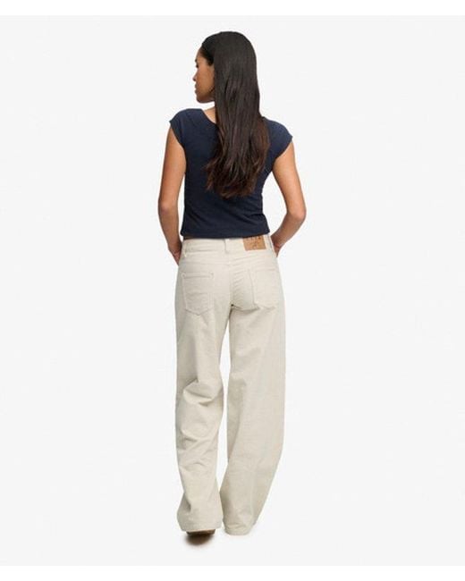 Superdry White & Co Mid Rise baggy Corduroy Trousers