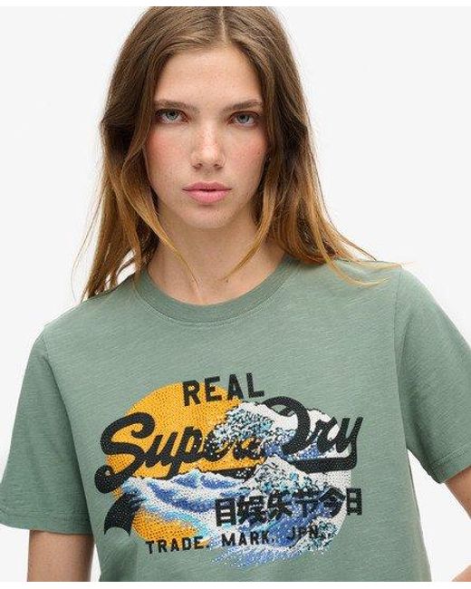 Superdry Green Tokyo Vintage Logo Graphic Relaxed T-shirt