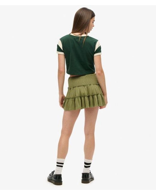Superdry Green & Co Tiered Jersey Mini Skirt