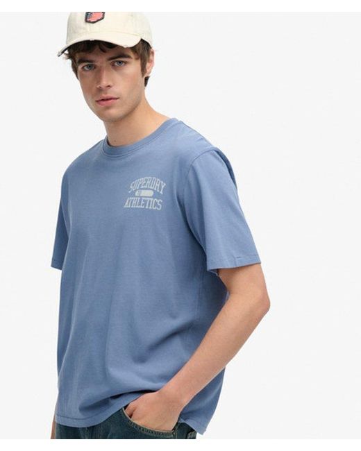 Superdry Blue Vintage Athletic Essential Graphic T-shirt for men