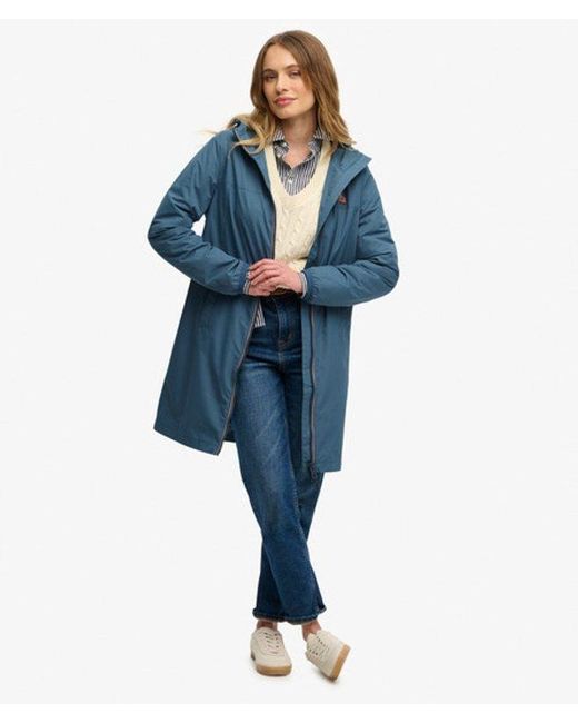 Superdry Blue & Co Long Tri Coloured Windbreaker Jacket