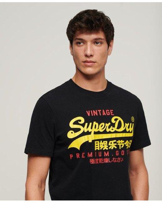 Superdry Black Vintage Logo Duo T-shirt for men