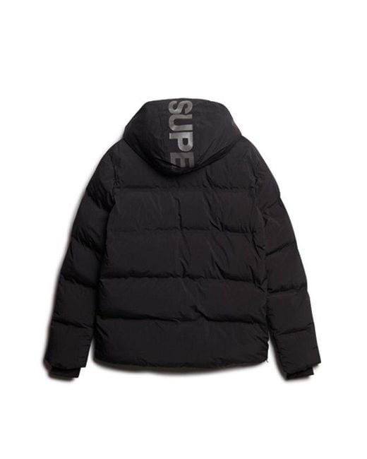 Superdry Wijdvallende Pufferjas Met Capuchon in het Black voor heren