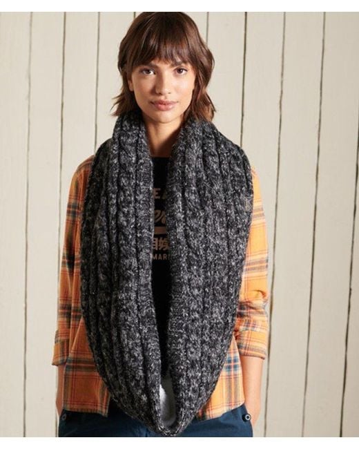Superdry Brown & Co Tweed Cable Snood