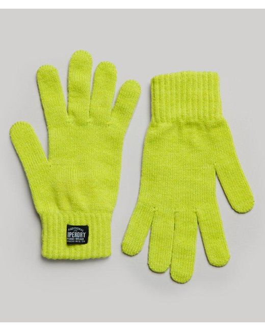 Superdry Yellow Classic Knitted Gloves
