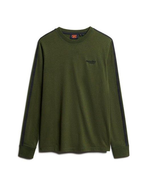 Superdry Green Essential Logo Retro Long Sleeve Top for men
