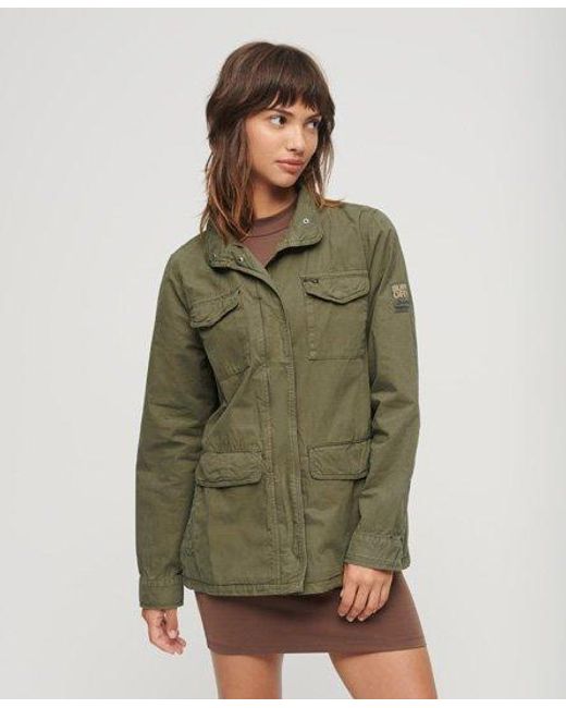 Superdry Green Classic Embellished St Tropez M65 Military Jacket