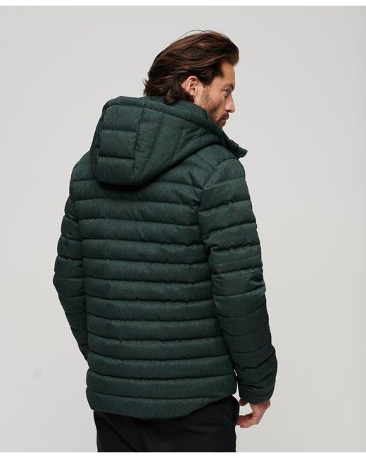 Superdry Hooded Fuji Herringbone Jacket Green for Men Lyst