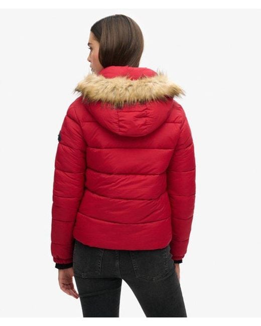 Superdry Red Hooded Mid Layer Short Jacket