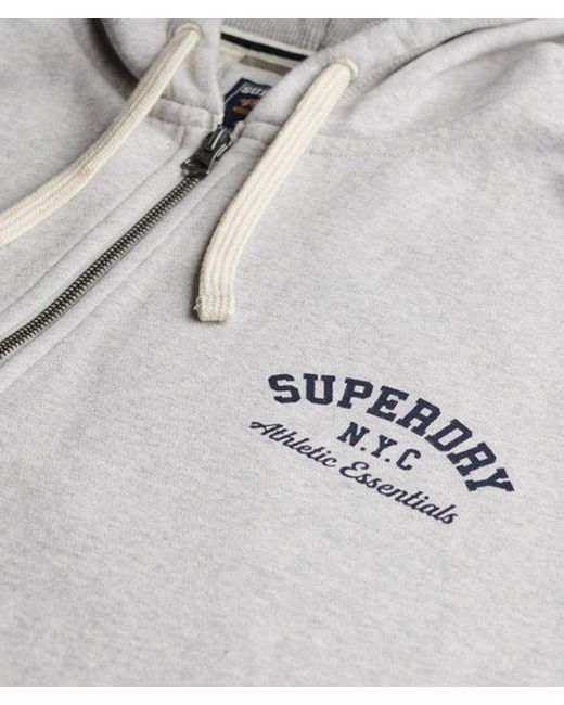 Superdry Gray & Co Athletic Essentials Oversized Zip Hoodie