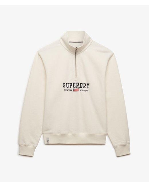 Superdry Natural & Co Athletic Essentials Graphic Half Zip Sweatshirt