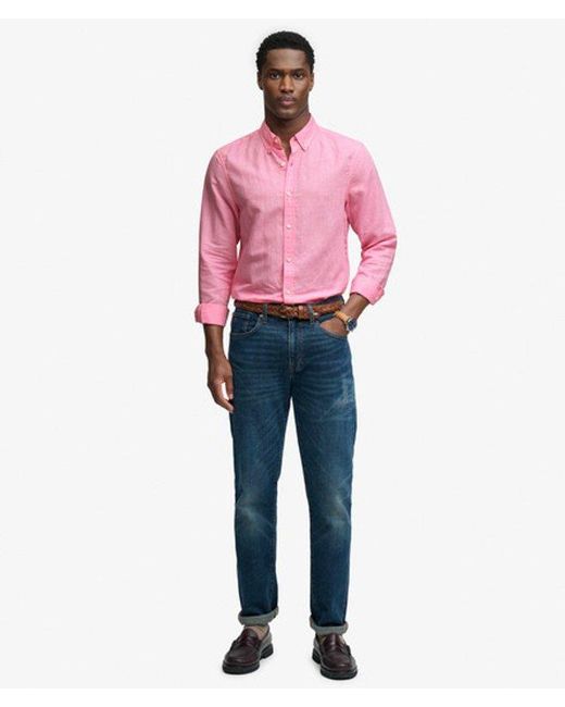 Superdry White & Co Cotton Linen Long Sleeve Shirt for men