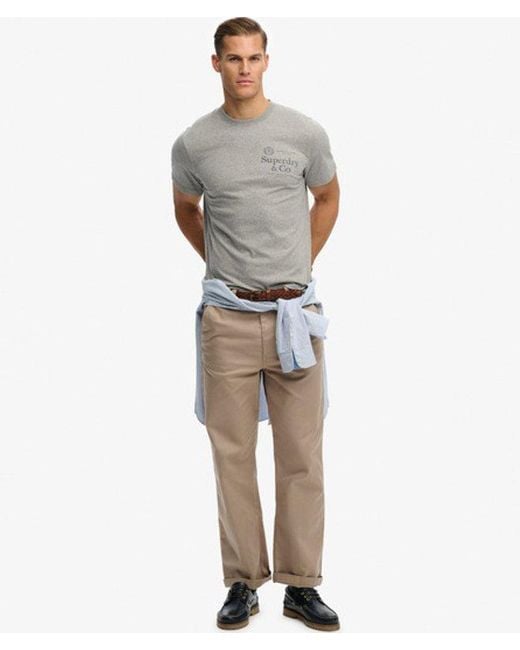 Superdry 1954 Company Relaxed T-shirt in het Gray voor heren