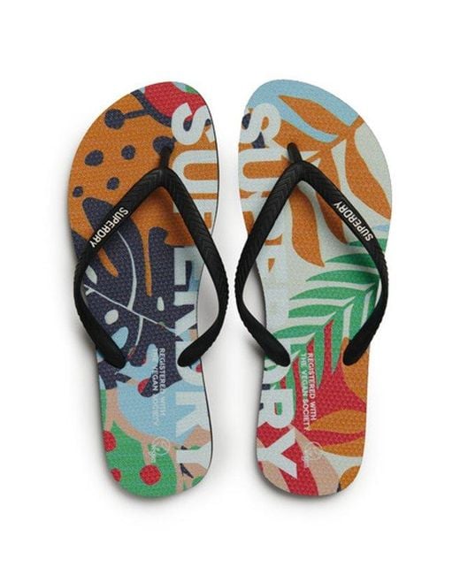 Superdry Metallic Ladies Logo Vegan Flip Flops