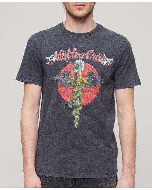 Superdry Gray Mötley Crüe X Limited Edition T-shirt for men