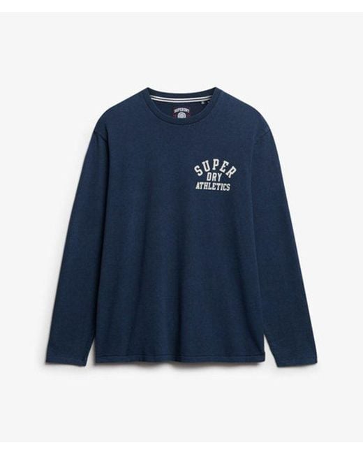 Superdry Blue Athletic Essentials Long Sleeve Top for men