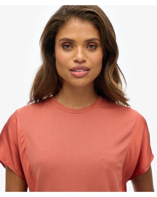 Superdry Red & Co Studios Fabric Mix Top