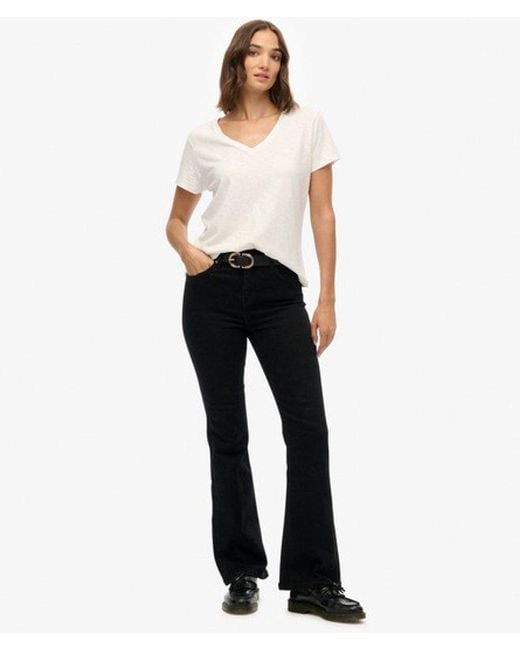 Superdry Blue & Co Organic Cotton Mid Rise Flare Jeans
