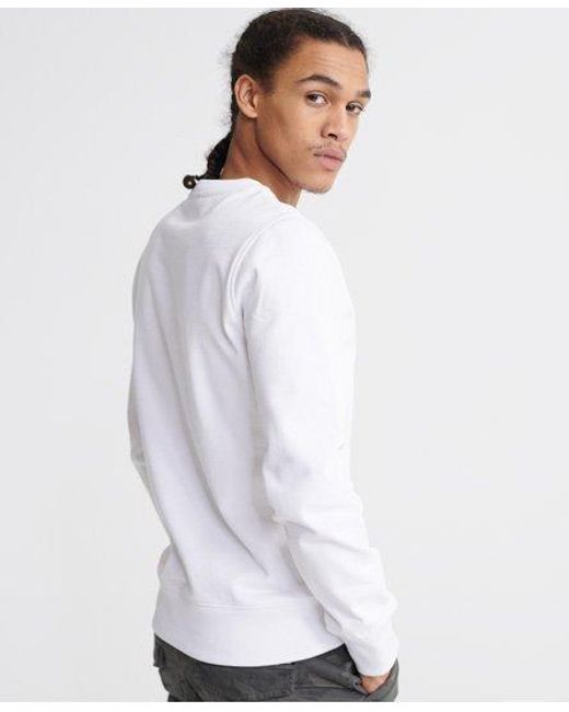 Superdry White Collective Loopback Crew Sweatshirt Optic for men