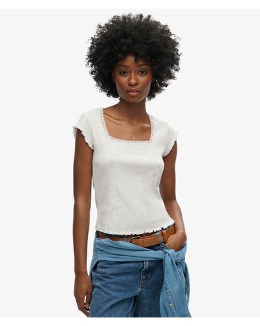 Superdry Black & Co Athletic Essentials Square Neck Top