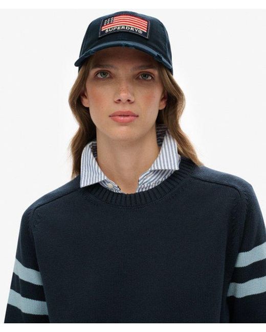 Superdry Patched Baseballpet in het Blue