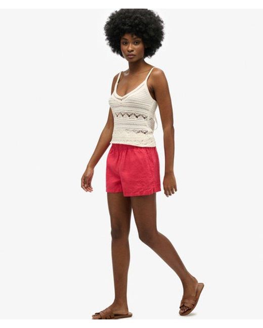 Superdry Red & Co Linen Shorts