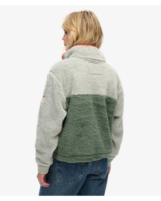 Superdry Super Soft Mash Up Teddyfleece in het Green