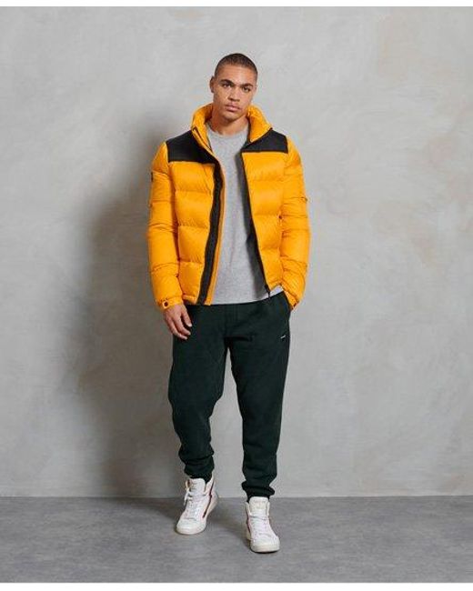 men yellow puffer jacket